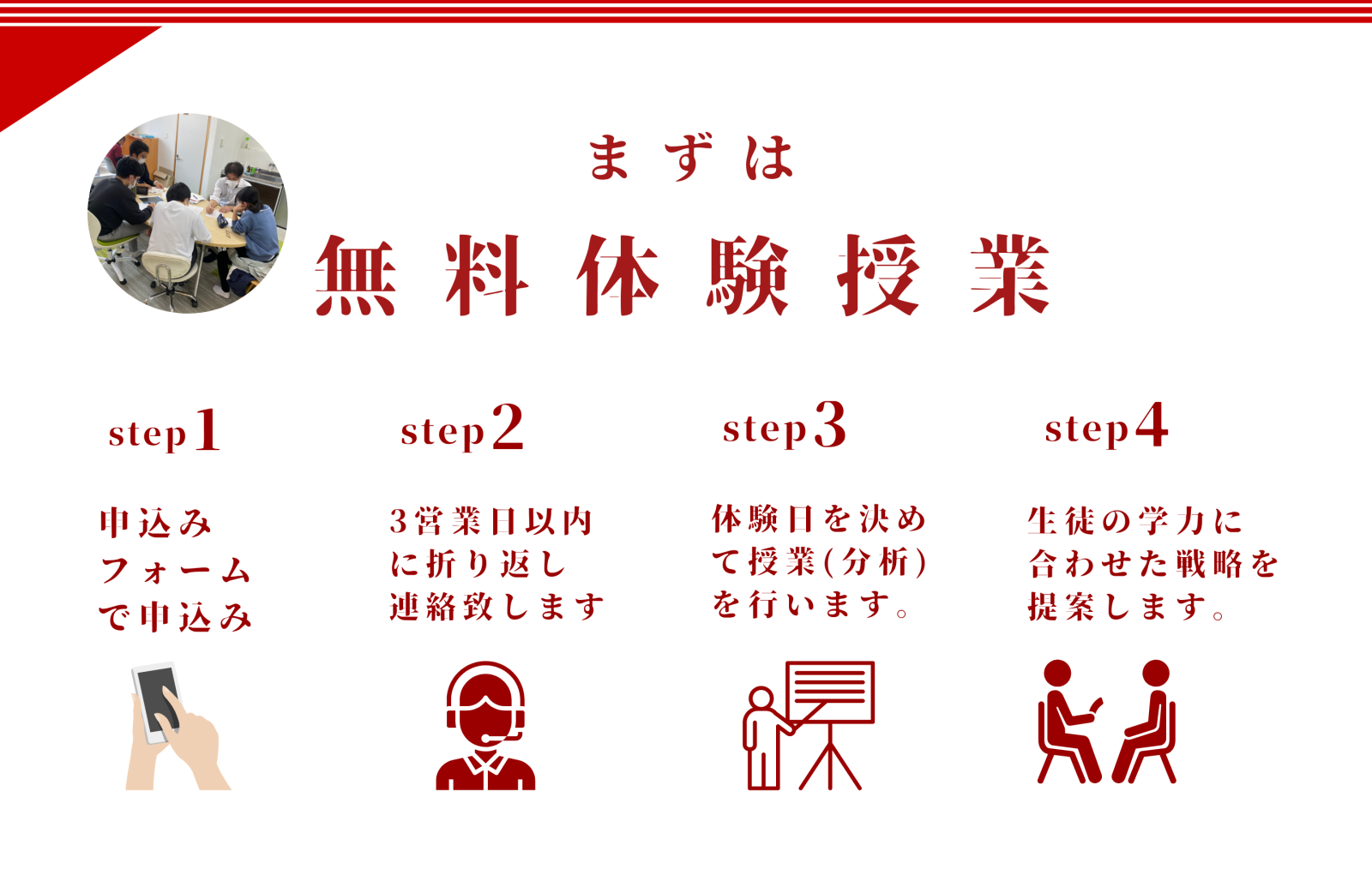 まずは無料体験授業